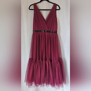 Elegant Raspberry Pink Tulle Dress